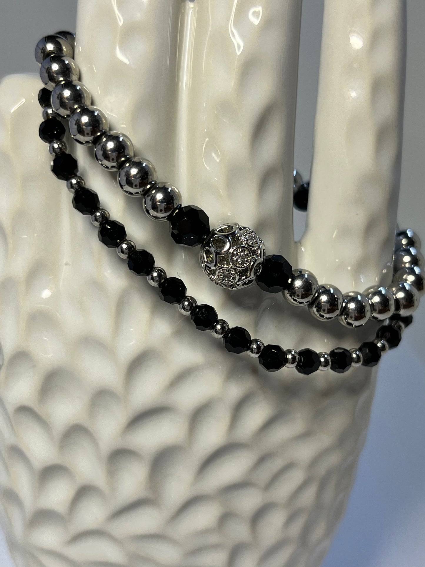 2PC Black Crystal Bracelets