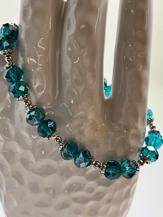 Sky Blue Faceted Crystal Bracelet