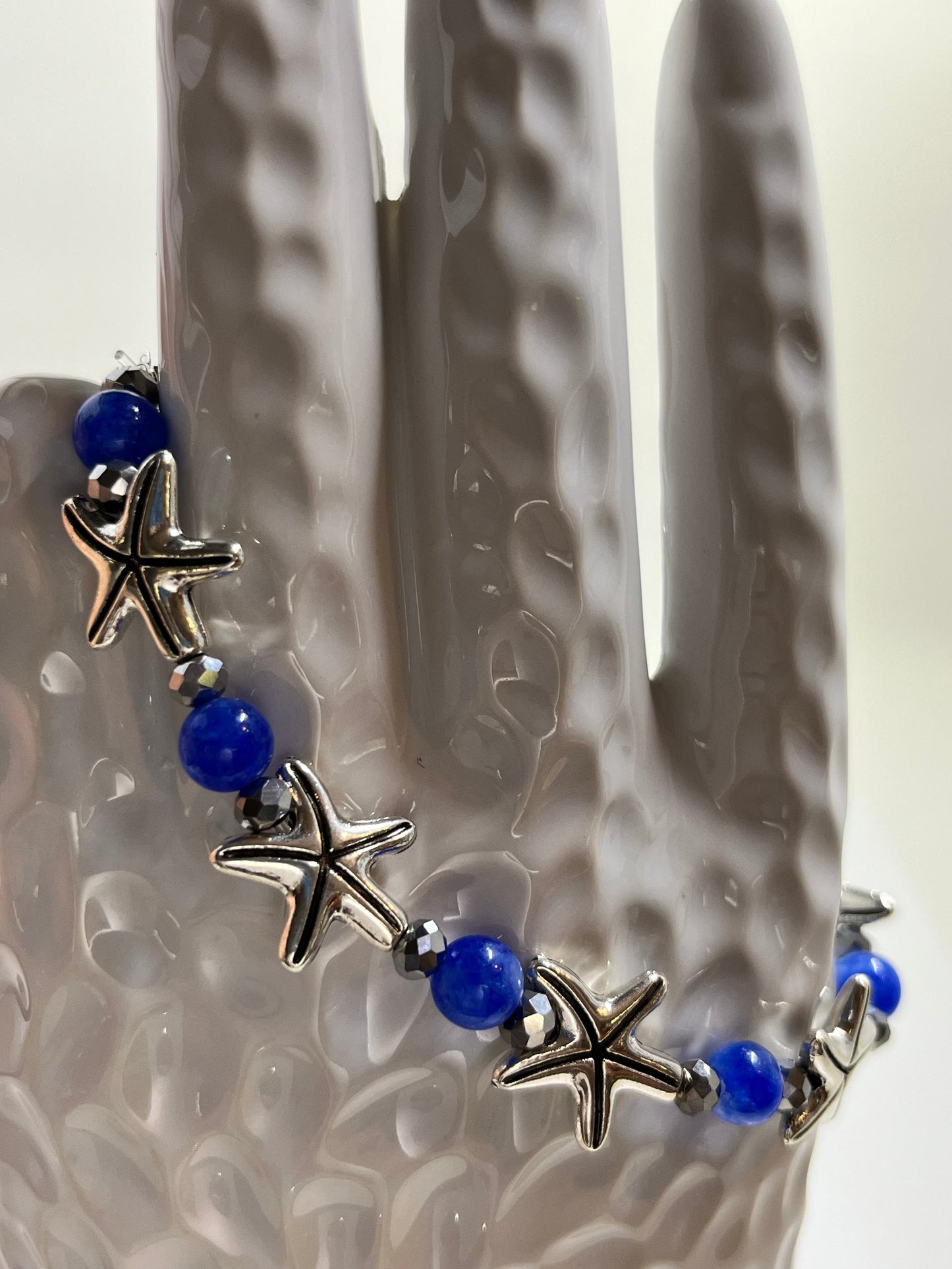 Kyanite Bracelet with Silver Starfish